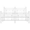 vidaXL Metal Bed Frame without Mattress with Footboard White 63"x78.7"