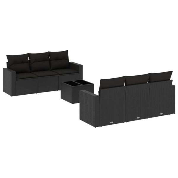 vidaXL Garden Sofa Set Black