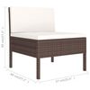 vidaXL Garden Furniture Set Brown PE rattan Medium Modular