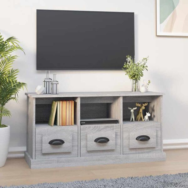 vidaXL TV Cabinet Grey Sonoma Engineered Wood Medium TV Cabinet