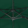 vidaXL Garden Parasol Green Polyester fabric, powder-coated iron Large