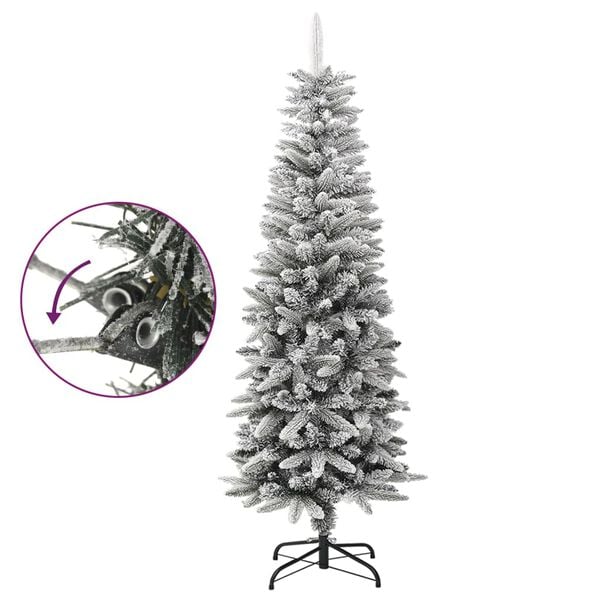 vidaXL Christmas Tree White, Green PVC, PE, Steel 59.1 in