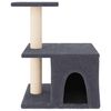vidaXL Cat Tree Dark Grey Engineered wood, plush, sisal 18.9 in Durable