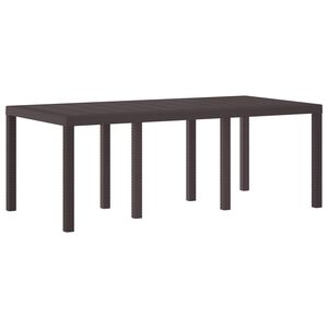 vidaXL Garden Dining Table Brown 78.74 x 39.37 x 28.74 in Poly Rattan