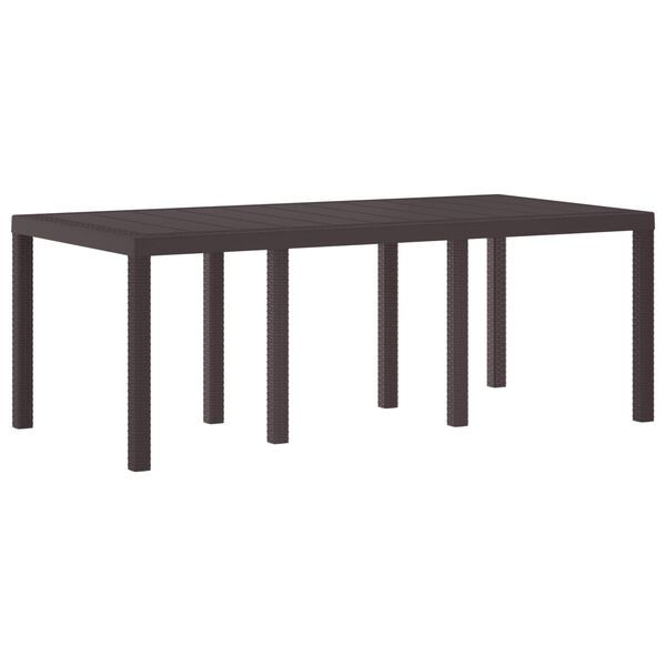 vidaXL Garden Dining Table Brown 78.74 x 39.37 x 28.74 in Poly Rattan