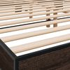 vidaXL Bed Frame Brown Oak Engineered wood, metal, plywood Double Modern