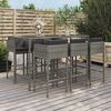 vidaXL Garden Bar Set Grey PE rattan Standard Seats Many Bar Table Set