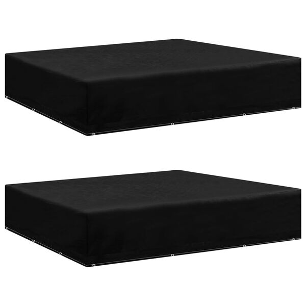 vidaXL Garden Furniture Cover Set of 2 Black Polyethylene 98.4 x 98.4 in