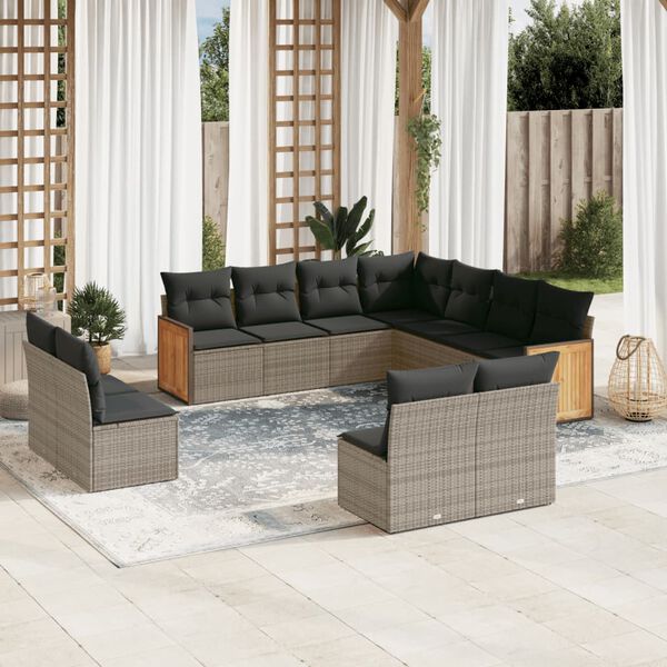 vidaXL Garden Sofa Set Grey