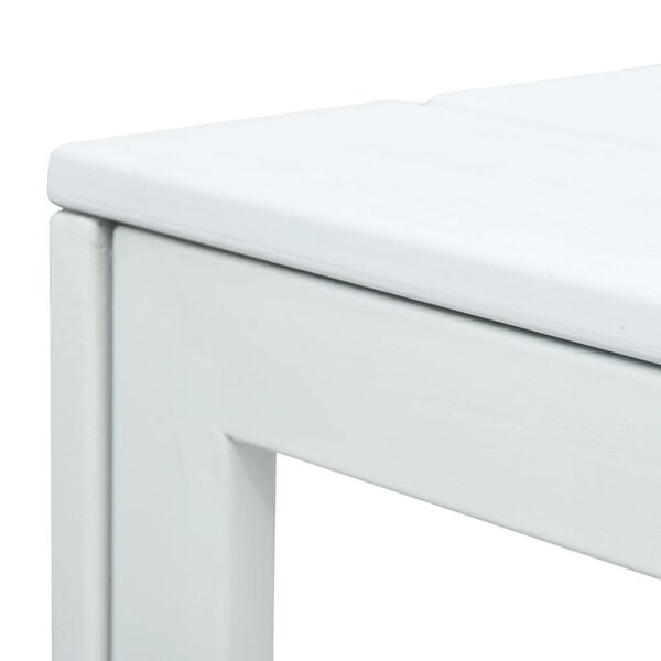 vidaXL Coffee Table White HDPE and Steel Compact Durable Square