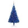 vidaXL Artificial Pre-lit Christmas Tree with Ball Set Blue 94.5" PVC