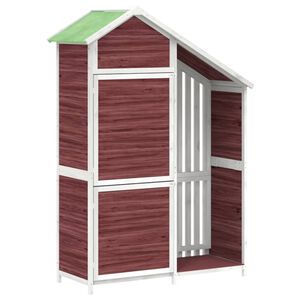 vidaXL Garden Tool Shed Mocha, White Solid Pine Wood, Plywood Large