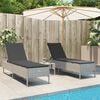 vidaXL Sun Lounger Light Grey Poly Rattan, Powder-Coated Steel