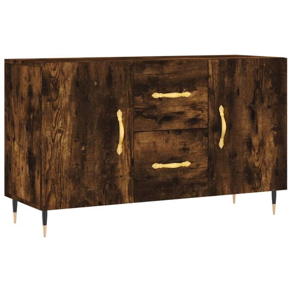 vidaXL Sideboard Smoked Oak Engineered Wood and Metal Medium Storage