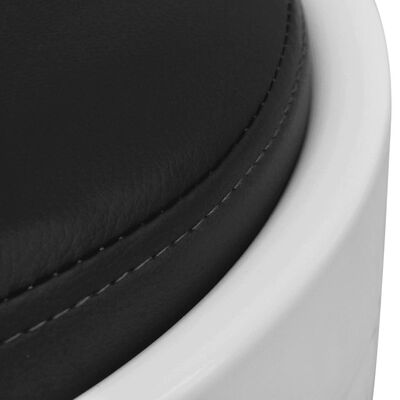 vidaXL Stool White and Black Faux Leather