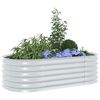vidaXL Garden Raised Bed Silver Galvanized steel Large Durable