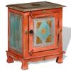 vidaXL Nightstand Orange, Mixed Colors Mango Wood, Brass Small