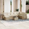 vidaXL Garden Sofa Set Beige PE rattan 9 Piece Set Modular