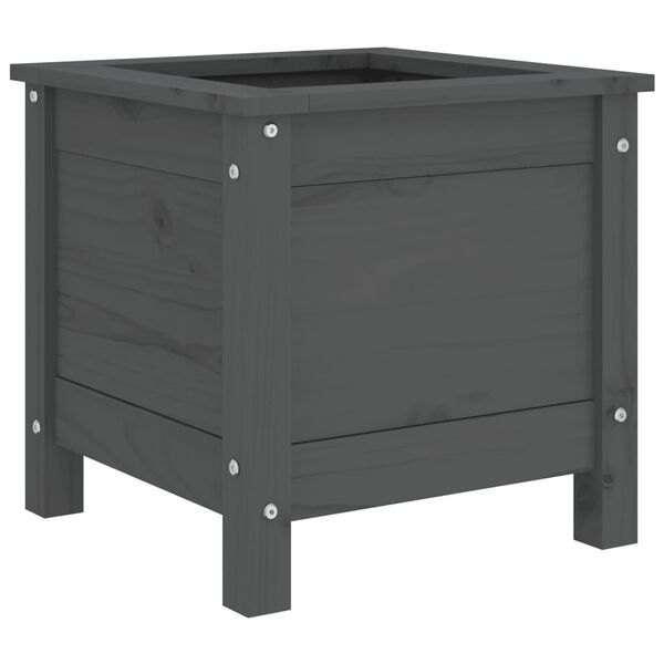 vidaXL Garden Planter Grey Solid pine wood 15.7x15.7x15.4 in