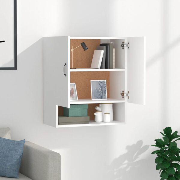 vidaXL Floating Cabinet White Engineered Wood Medium Wall Cabinet