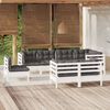 vidaXL Garden Lounge Set White Solid pinewood Medium Modular