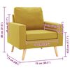 vidaXL Armchair Yellow 100% polyester fabric, solid pine wood, rubber wood