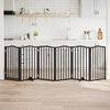 vidaXL Dog Gate with Door Foldable 6 Panels Black 118.1 " Poplar Wood