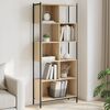 vidaXL Bookcase Sonoma Oak 28.3"x11"x67.7" Engineered Wood