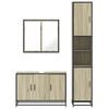 vidaXL Bathroom Furniture Set Sonoma Oak Engineered Wood, Metal, Glass