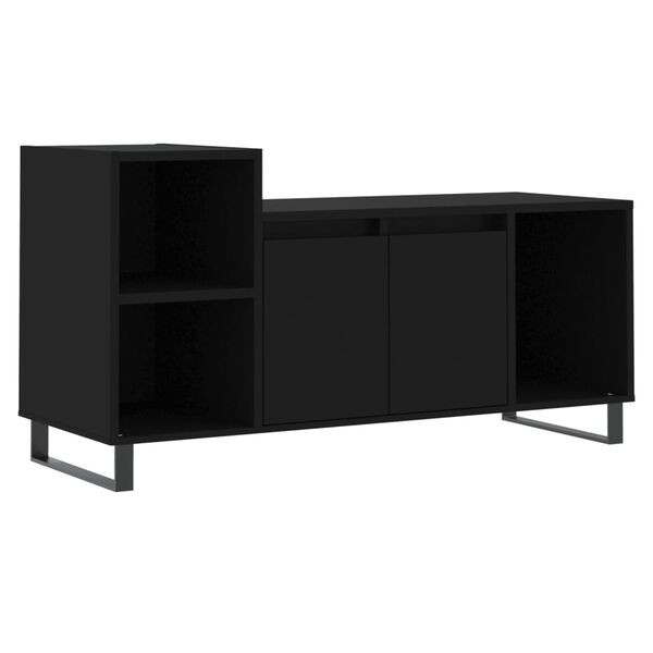 vidaXL TV Cabinet Black Engineered Wood Medium TV Cabinet Rectangular