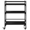 vidaXL Kitchen Trolley Black 25.6"x15.7"x34.1" Engineered Wood