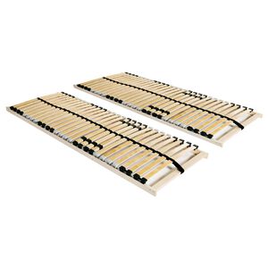vidaXL Bed Slatted Base Natural Beech and Birch