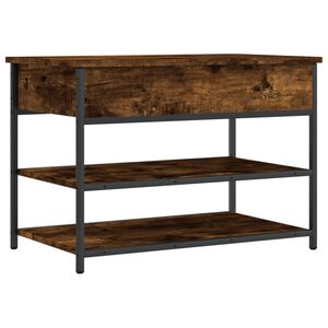 vidaXL Shoe Bench Smoked Oak Engineered wood, Metal Medium