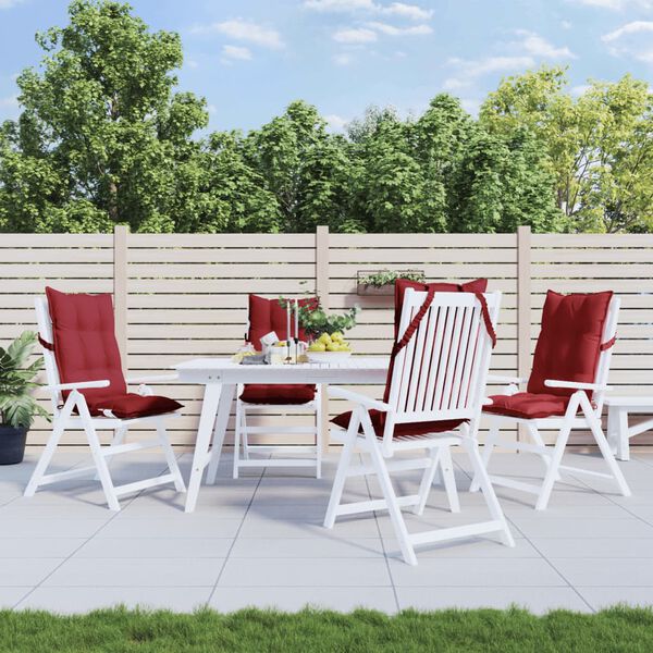 vidaXL Highback Chair Cushion Set of 4 Wine Red