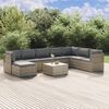 vidaXL Garden Lounge Set Grey PE rattan, powder-coated steel, polyester, PVC