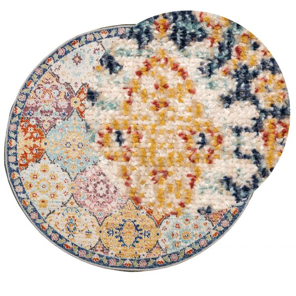 vidaXL Rug Multicolor 100% Polypropylene 78.7 in diameter