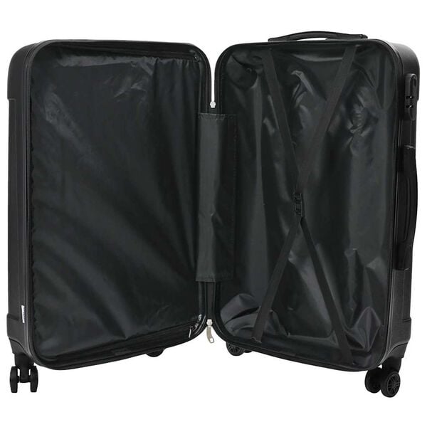 vidaXL Suitcase 3 pcs Black 19.69 x 12.20 x 30.71 in ABS Plastic