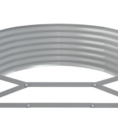 vidaXL Garden Raised Bed Powder-coated Steel 126.8"x39.4"x14.2" Gray