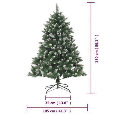 vidaXL Artificial Christmas Tree with Stand 59.1" PVC