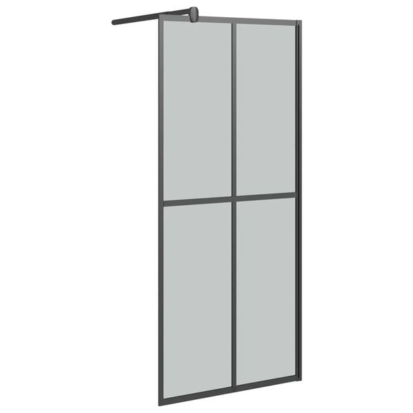vidaXL Walk-in Shower Screen 35.4"x76.8" Dark Tempered Glass