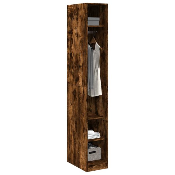 vidaXL Wardrobe Smoked Oak Engineered Wood Compact Wardrobe