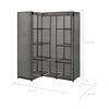 vidaXL Wardrobe Gray Iron, Polyester Compact Corner Wardrobe