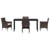vidaXL Garden Dining Set with Cushion 5 pcs Brown Poly Rattan