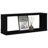vidaXL Wall Shelf Set of 4 Black Engineered Wood 23.6 x 5.9 x 9.1 in