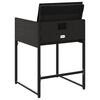 vidaXL Garden Chair Set of 4 Black PE Rattan, Powder-Coated Steel