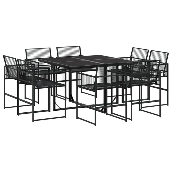 vidaXL Garden Dining Set Black