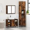 vidaXL Bathroom Furniture Set Smoked oak Engineered wood, metal, glass