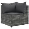 vidaXL Patio Lounge Set Grey PE Rattan 7 Piece Adjustable Feet