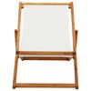 vidaXL Beach Chair Cream White Solid Eucalyptus Wood Medium Foldable