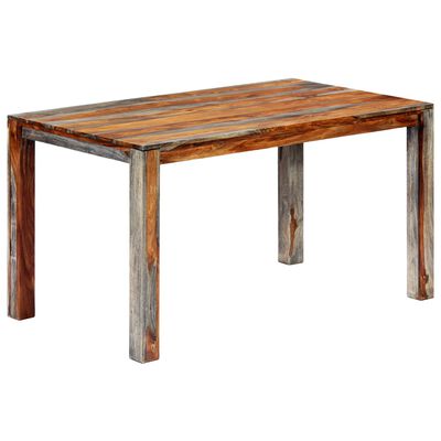 vidaXL Dining Table Gray 55.1"x27.6"x29.9" Solid Sheesham Wood